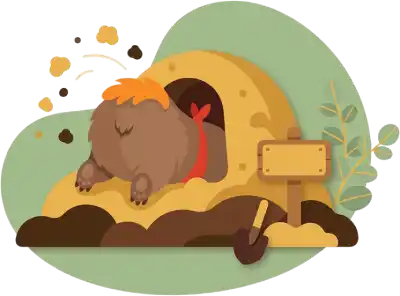 A wombat digging its burrow